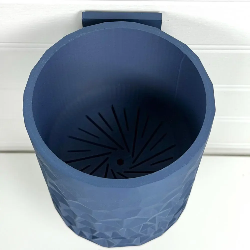 Voronoi Wall Hanging Planter, Indoor Plant Pot, Screw On Drip Tray, Geometric